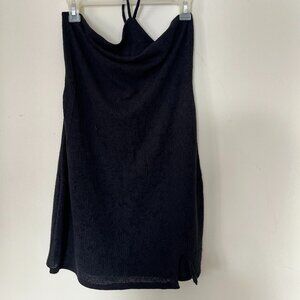 Summer Black Halter Mini Dress